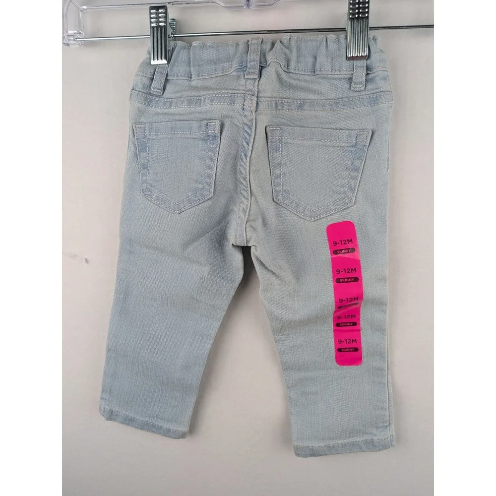 The Childrens Place Skinny Jeans Light Wash Denim Adjustable Waist 9-12M NWT